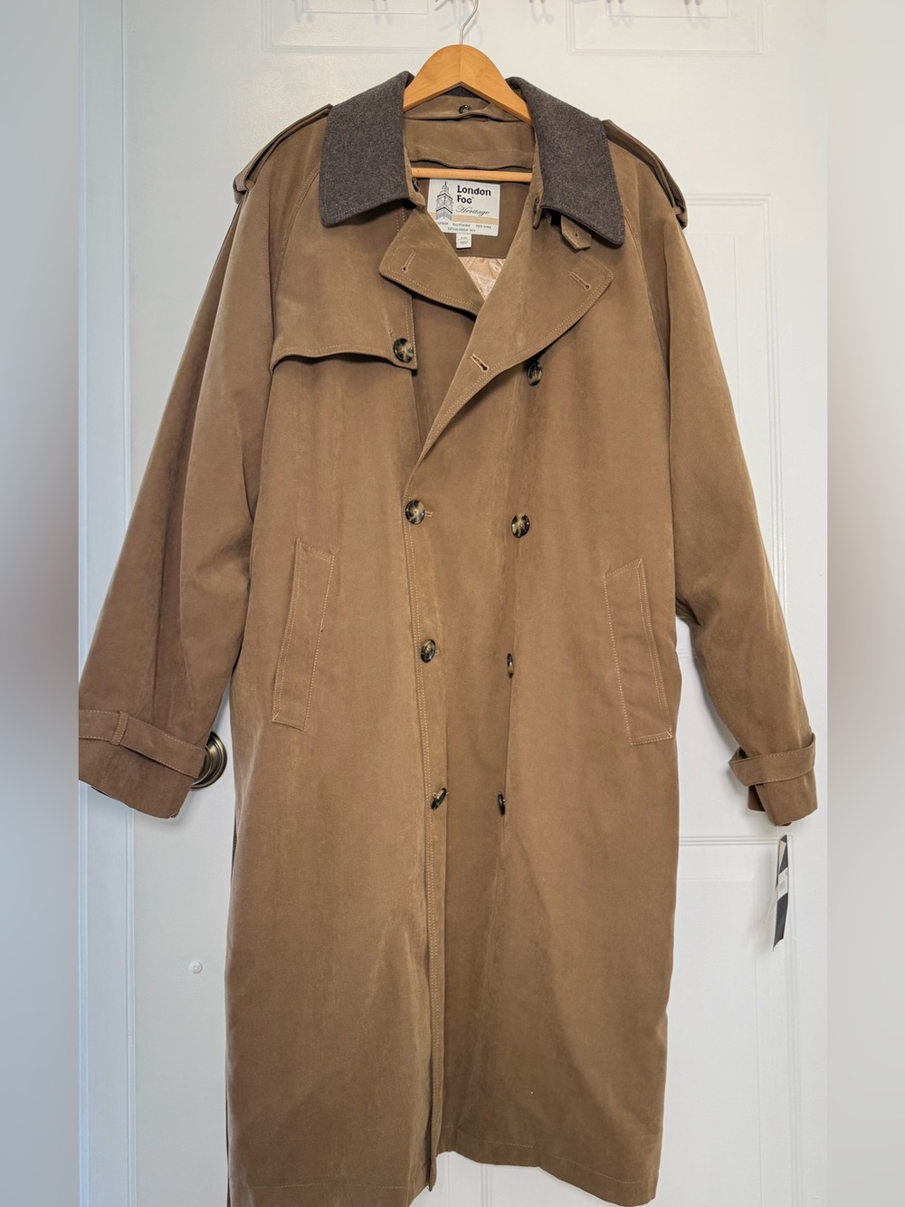 London Fog Men's Brown Double-Breasted Trench Coat